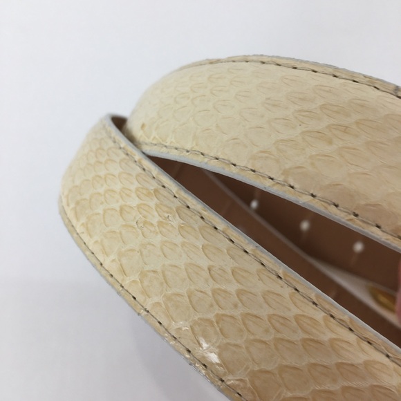 Genuine Snakeskin Belt Boho Ivory Cream Python Women’s Size M/L Animal Print main image 5